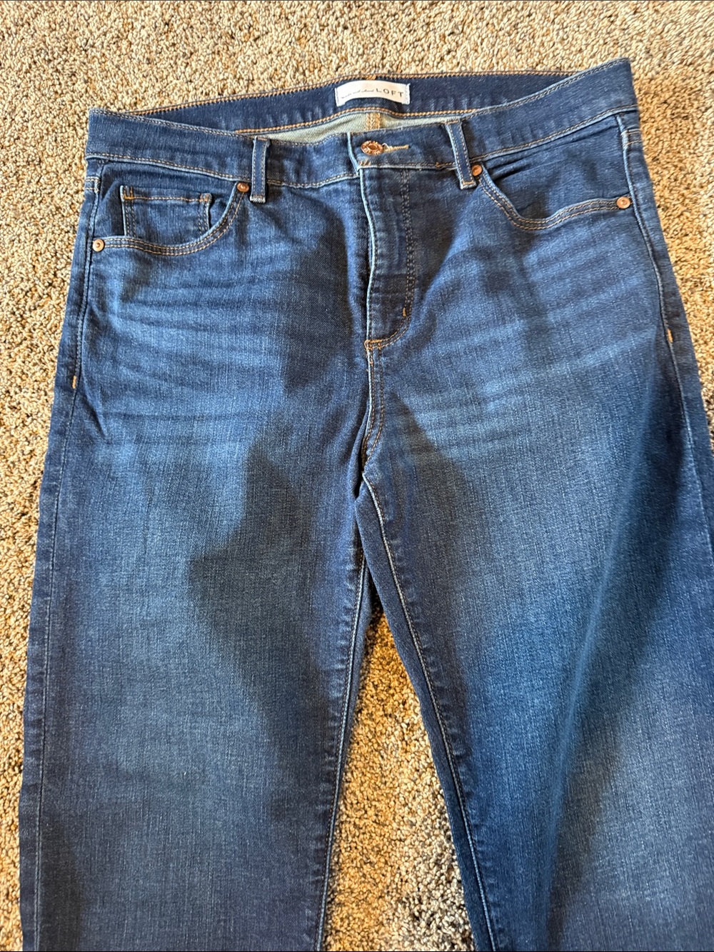 LOFT Women Straight Jeans in Indigo Blue